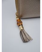 Portefeuille cuir grainé doré Bamboo zippy - 20 x 10 x 2,5 cm