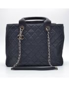 Sac à main Cabas CC Caviar Matelassé Bleu Marine - 34 x 25 x 13 cm
