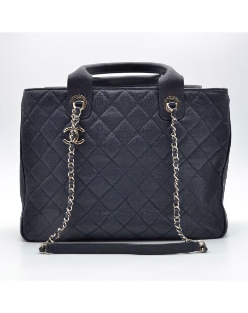 Sac à main Cabas CC Caviar Matelassé Bleu Marine - 34 x 25 x 13 cm