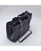 Sac à main Cabas CC Caviar Matelassé Bleu Marine - 34 x 25 x 13 cm