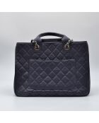 Sac à main Cabas CC Caviar Matelassé Bleu Marine - 34 x 25 x 13 cm