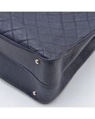 Sac à main Cabas CC Caviar Matelassé Bleu Marine - 34 x 25 x 13 cm