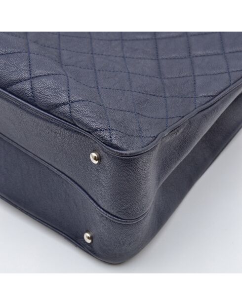 Sac à main Cabas CC Caviar Matelassé Bleu Marine - 34 x 25 x 13 cm
