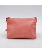 Sac bandoulière Trio Corail Cuir Agneau Lisse - 21,5 x 12 cm