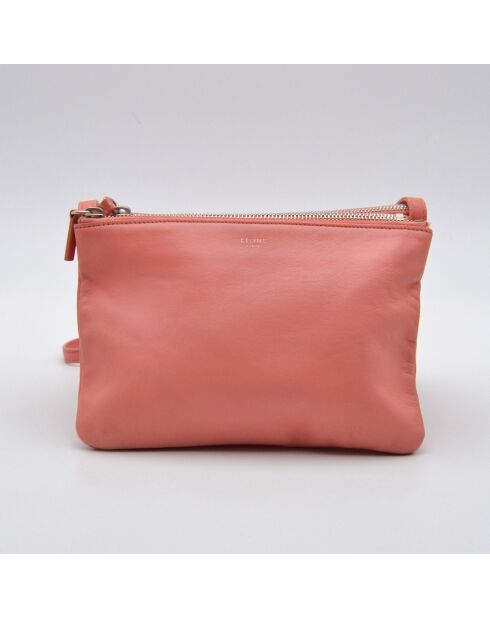 Sac bandoulière Trio Corail Cuir Agneau Lisse - 21,5 x 12 cm