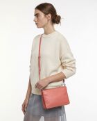 Sac bandoulière Trio Corail Cuir Agneau Lisse - 21,5 x 12 cm