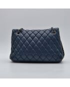 Sac Rabat Matelassé Cuir bleu pétrole - 28 x 19 x 6 cm