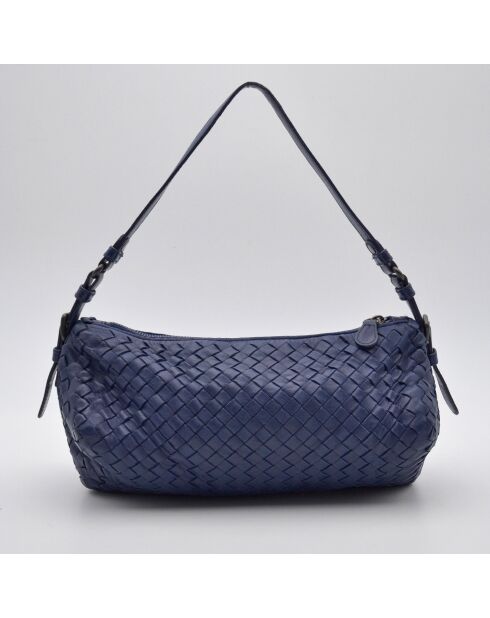 sac épaule Intrecciato bleu nuit - 30 x 16 x 13 cm
