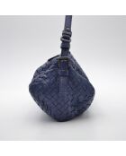 sac épaule Intrecciato bleu nuit - 30 x 16 x 13 cm