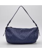 sac épaule Intrecciato bleu nuit - 30 x 16 x 13 cm