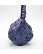 sac épaule Intrecciato bleu nuit - 30 x 16 x 13 cm