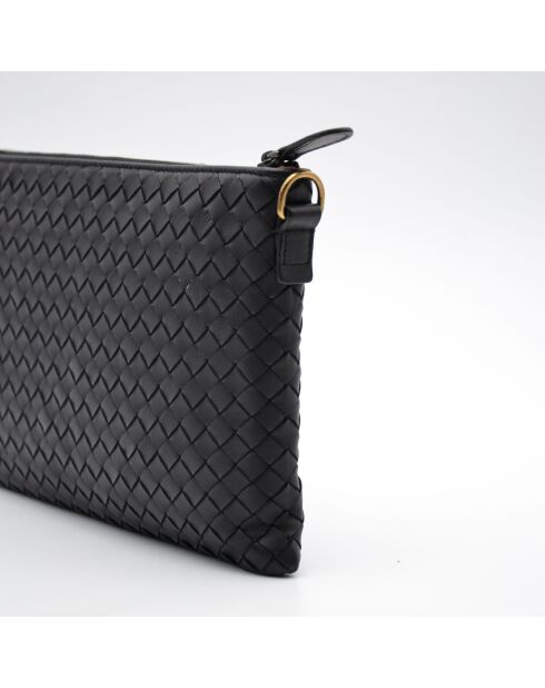 Sac bandoulière Pochette Intrecciato noir - 23,5 x 15 x 2 cm