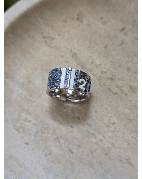 Bague Oblique bleu marine