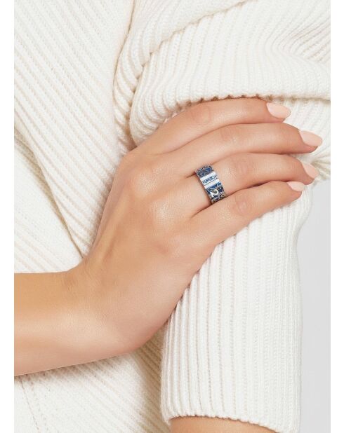 Bague Oblique bleu marine