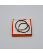 Bracelet Jumbo Vintage Cuir Tressé gris et marron - L: 19 cm