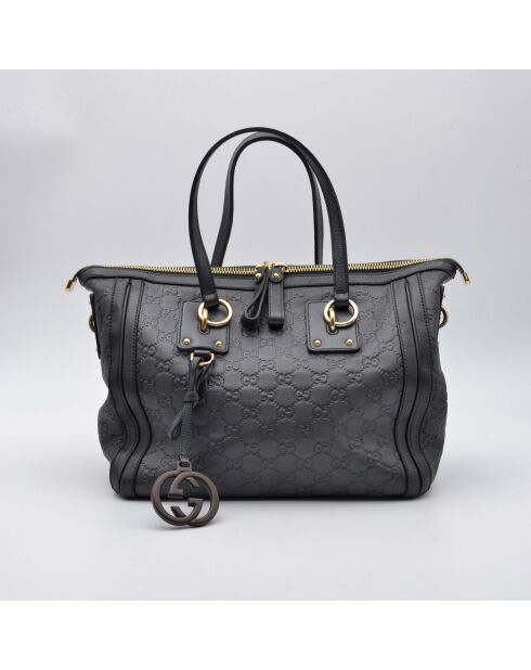 Sac à main shopping tote Guccissima noir - 38 x 27 x 13 cm