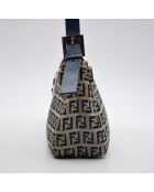 Sac à main Baguette Zucca beige et bleu marine - 29 x 15 x 5 cm