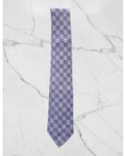Cravate Damier bleu ciel - 146 x 8 cm