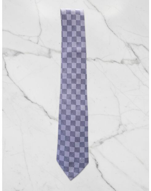 Cravate Damier bleu ciel - 146 x 8 cm