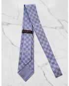 Cravate Damier bleu ciel - 146 x 8 cm