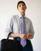 Cravate Damier bleu ciel - 146 x 8 cm
