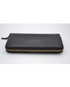 Porte-monnaie Portefeuille Zippy Long En Cuir Noir Guccissima - 19,5 x 10 x 2,5 cm