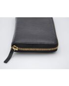 Porte-monnaie Portefeuille Zippy Long En Cuir Noir Guccissima - 19,5 x 10 x 2,5 cm