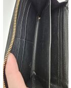Porte-monnaie Portefeuille Zippy Long En Cuir Noir Guccissima - 19,5 x 10 x 2,5 cm