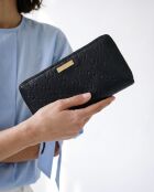 Porte-monnaie Portefeuille Zippy Long En Cuir Noir Guccissima - 19,5 x 10 x 2,5 cm