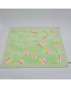 Foulard Coton Vert Pastel - 58 x 58 cm