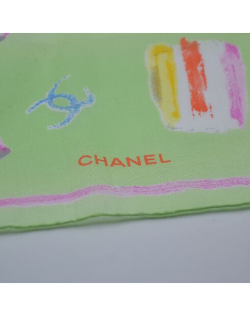 Foulard Coton Vert Pastel - 58 x 58 cm