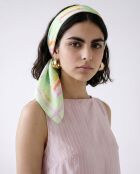Foulard Coton Vert Pastel - 58 x 58 cm