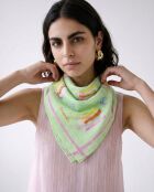 Foulard Coton Vert Pastel - 58 x 58 cm