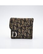 Portefeuille Saddle marron foncé et beige - 11 x 10 x 2 cm