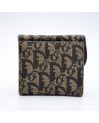 Portefeuille Saddle marron foncé et beige - 11 x 10 x 2 cm
