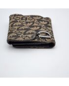 Portefeuille Saddle marron foncé et beige - 11 x 10 x 2 cm