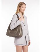 Sac à main Soho Cuir Grainé Gris Kaki Irisé - 33,5 x 28 x 18 cm
