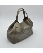 Sac à main Soho Cuir Grainé Gris Kaki Irisé - 33,5 x 28 x 18 cm