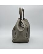 Sac à main Soho Cuir Grainé Gris Kaki Irisé - 33,5 x 28 x 18 cm