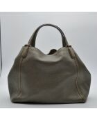 Sac à main Soho Cuir Grainé Gris Kaki Irisé - 33,5 x 28 x 18 cm