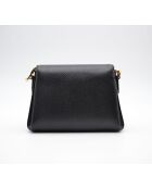 Sac Interlocking Mini Cuir Grainé Noir Chaîne Champagne - 22,5 x 16,5 x 7 cm