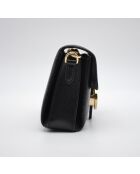 Sac Interlocking Mini Cuir Grainé Noir Chaîne Champagne - 22,5 x 16,5 x 7 cm