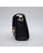 Sac Interlocking Mini Cuir Grainé Noir Chaîne Champagne - 22,5 x 16,5 x 7 cm
