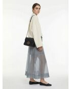 Sac Interlocking Mini Cuir Grainé Noir Chaîne Champagne - 22,5 x 16,5 x 7 cm