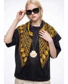 Foulard Médaillon noir - 87 x 87 cm
