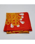 Foulard vintage Chaînes & Perles rouge - 98 x 98 cm