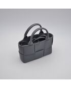 Sac bandoulière Arco Maxi Intrecciato bleu-gris - 23 x 13,5 x 7 cm