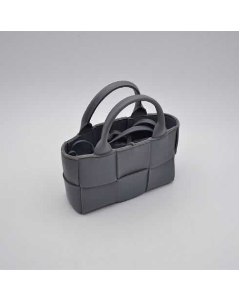 Sac bandoulière Arco Maxi Intrecciato bleu-gris - 23 x 13,5 x 7 cm