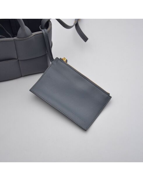 Sac bandoulière Arco Maxi Intrecciato bleu-gris - 23 x 13,5 x 7 cm