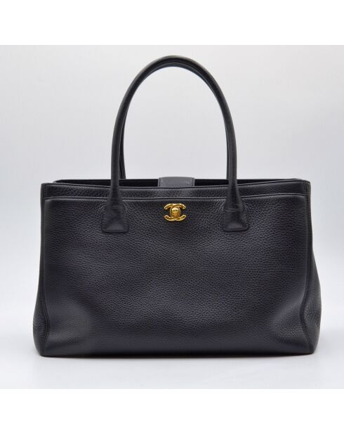 Sac Cerf Executive Tote Cuir Grainé Noir - 36 x 24 x 15 cm